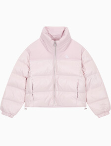 Buy 여성 매트 블라킹 샤인 다운 자켓 in color Pink