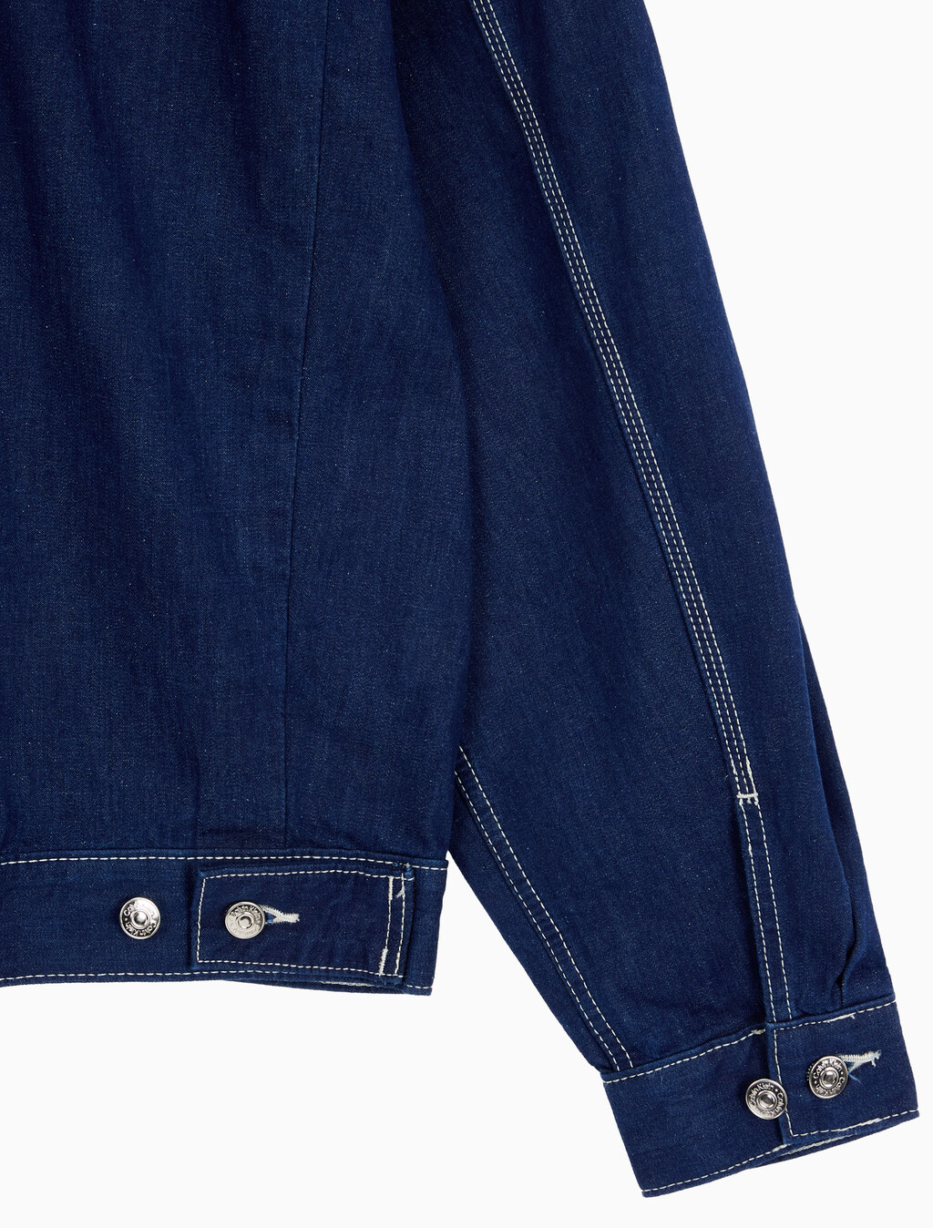 Buy 남성 다트 디테일 워크웨어 린스 데님 자켓 in color Dark blue