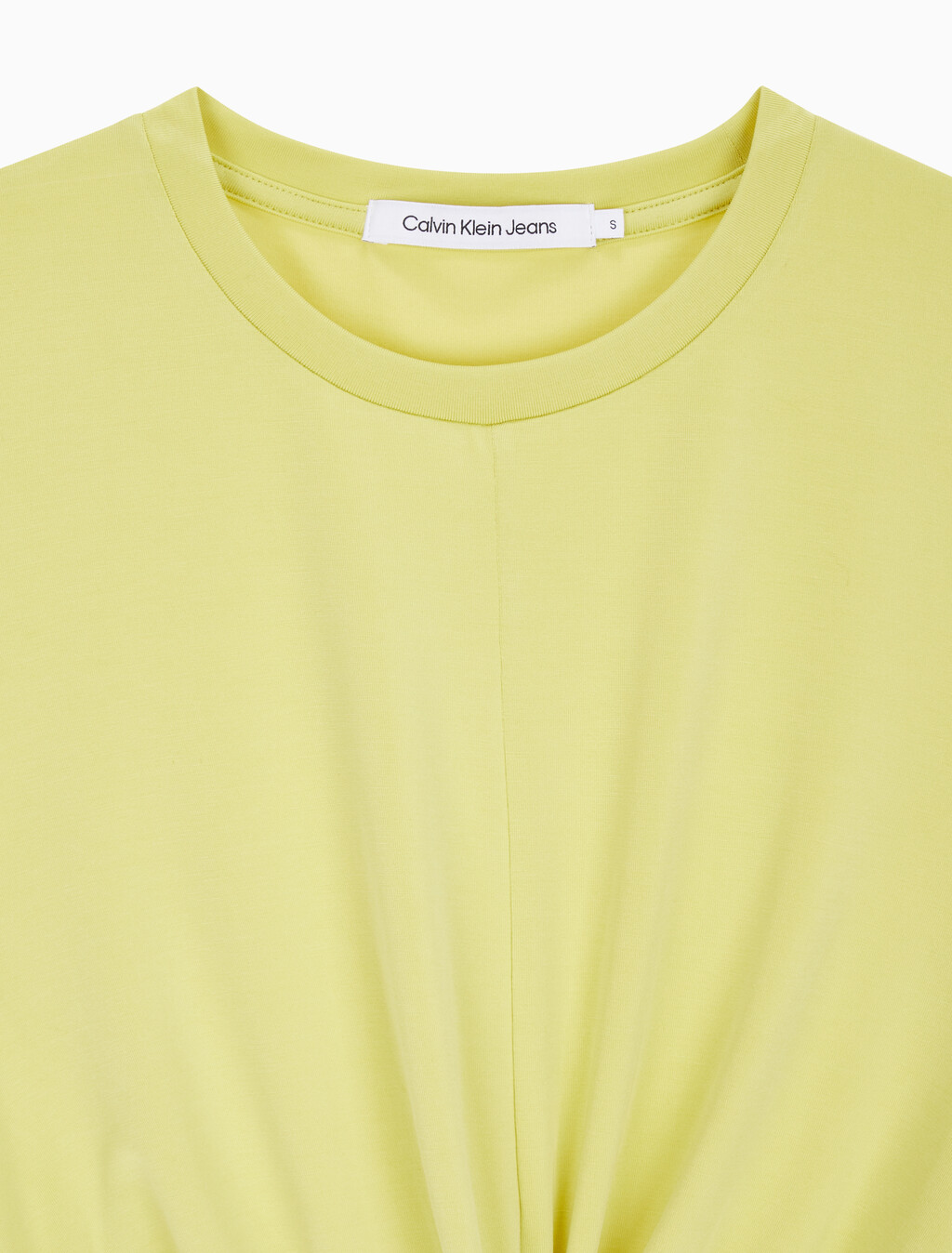 Buy 여성 트위스트 크롭 반팔티 in color YELLOW SAND