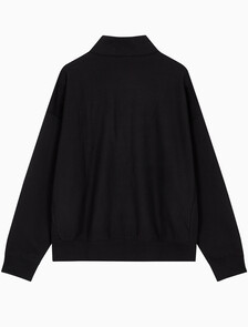 Buy 남성 프리미엄 테리 마이크로 모노로고 쿼터지퍼 풀오버 in color BLACK