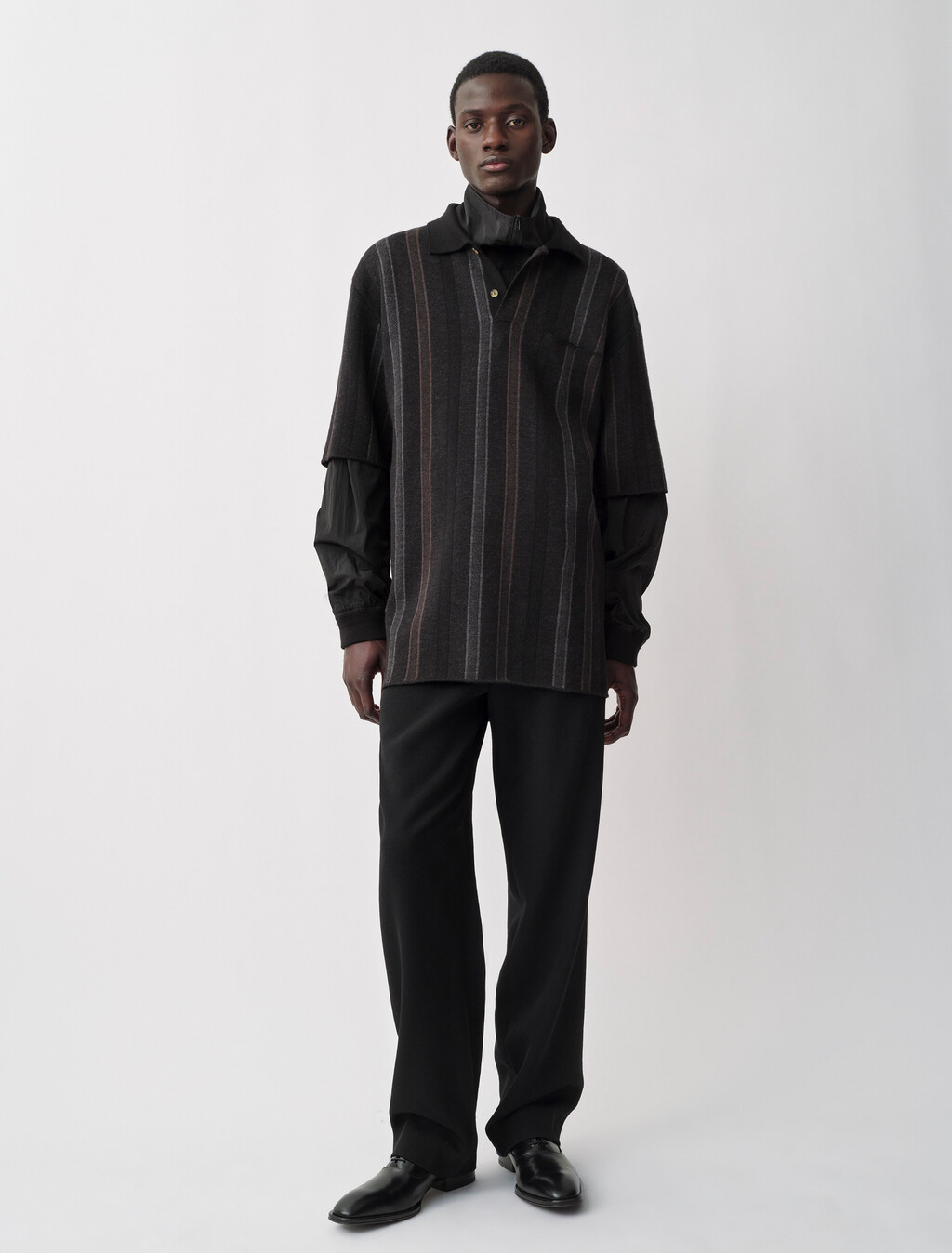 Buy COLE MENS JACQUARD POLO in color BLACK