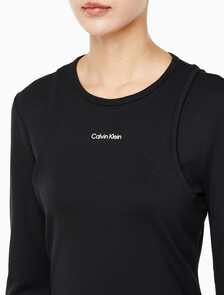 Buy 여성 인터락 미니 드레스 in color BLACK