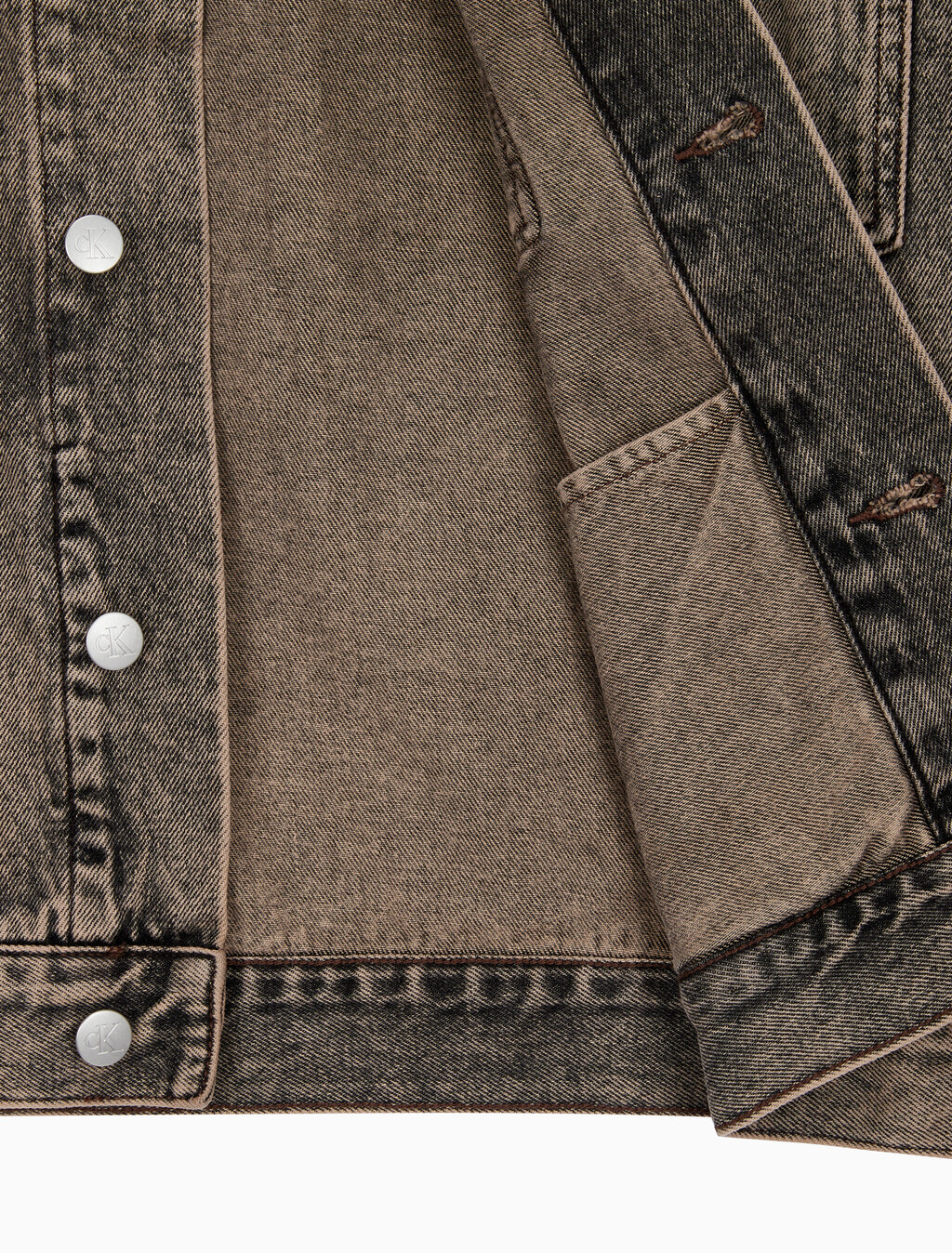 Buy 남성 박시 데님 자켓 in color MID BLUE BACK EMBRO