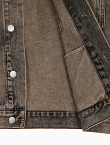 Buy 남성 박시 데님 자켓 in color MID BLUE BACK EMBRO