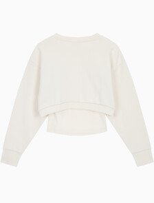 Buy 여성 2 IN 1 크루 풀오버 in color WHITE