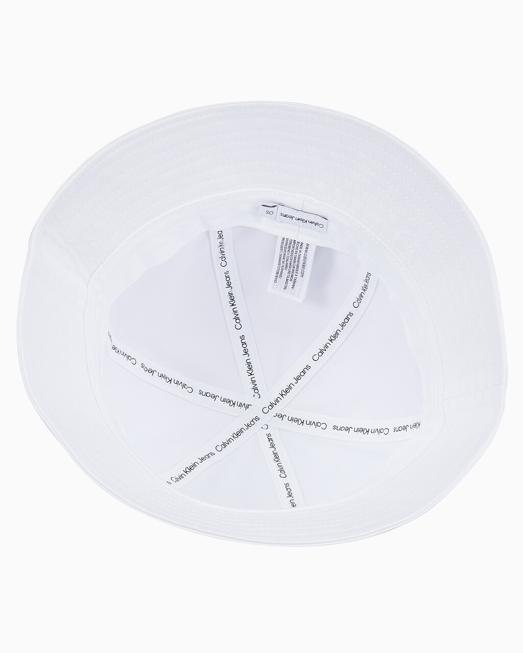 Buy 남녀공용 CK 엠브로이더리 로고 버킷햇 in color BRIGHT WHITE
