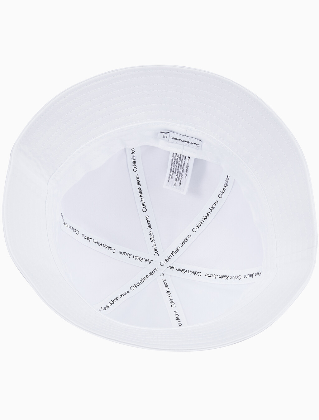 Buy 남녀공용 CK 엠브로이더리 로고 버킷햇 in color BRIGHT WHITE