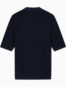 Buy 코튼 와플 폴로 칼라 스웨터 in color DARK SAPPHIRE