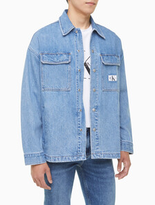 Buy 남성 박시 루즈핏 라이트블루 데님 셔츠 in color CHALKY BLUE