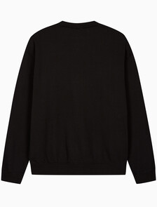 Buy 남성 프렌치테리 뱃지 크루넥 스웻셔츠 in color BLACK