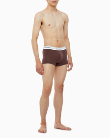 Buy 남성 모던 코튼 3PK 트렁크 in color GREY/DEEP BROWN/RED