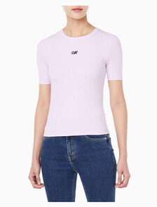 Buy 여성 모달 립 반팔 티셔츠 in color LAVENDER BLUSH