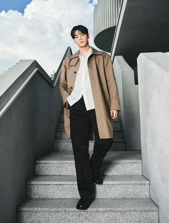 남성 울 블렌드 슬림 트라우저