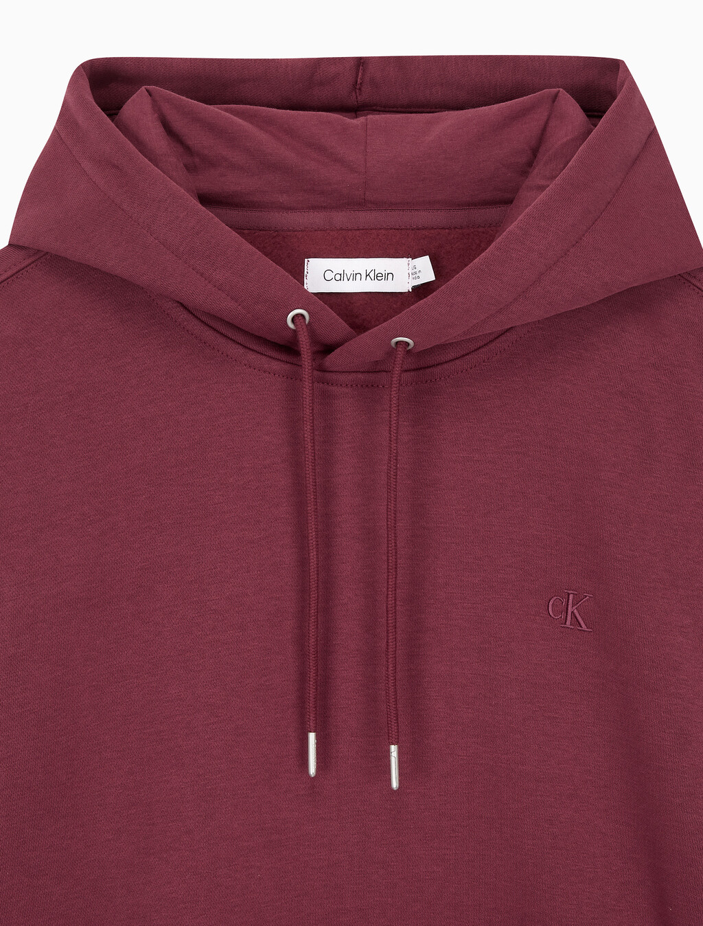 Buy 남성 롱슬리브 아카이브 플리스 후디 in color DEEP RED