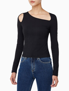 Buy 여성 컷 아웃 탑 in color CK BLACK
