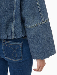 Buy 여성 버블 데님 자켓 in color mid blue