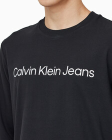 Buy 남성 레귤러핏 인스티튜셔널 긴팔 티셔츠 in color CK BLACK