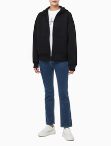 Buy 여성 크롭 오버사이즈 스웻셔츠 in color BLACK