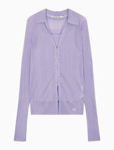 Buy 여성 2 IN 1 폴로 가디건 in color LILAC