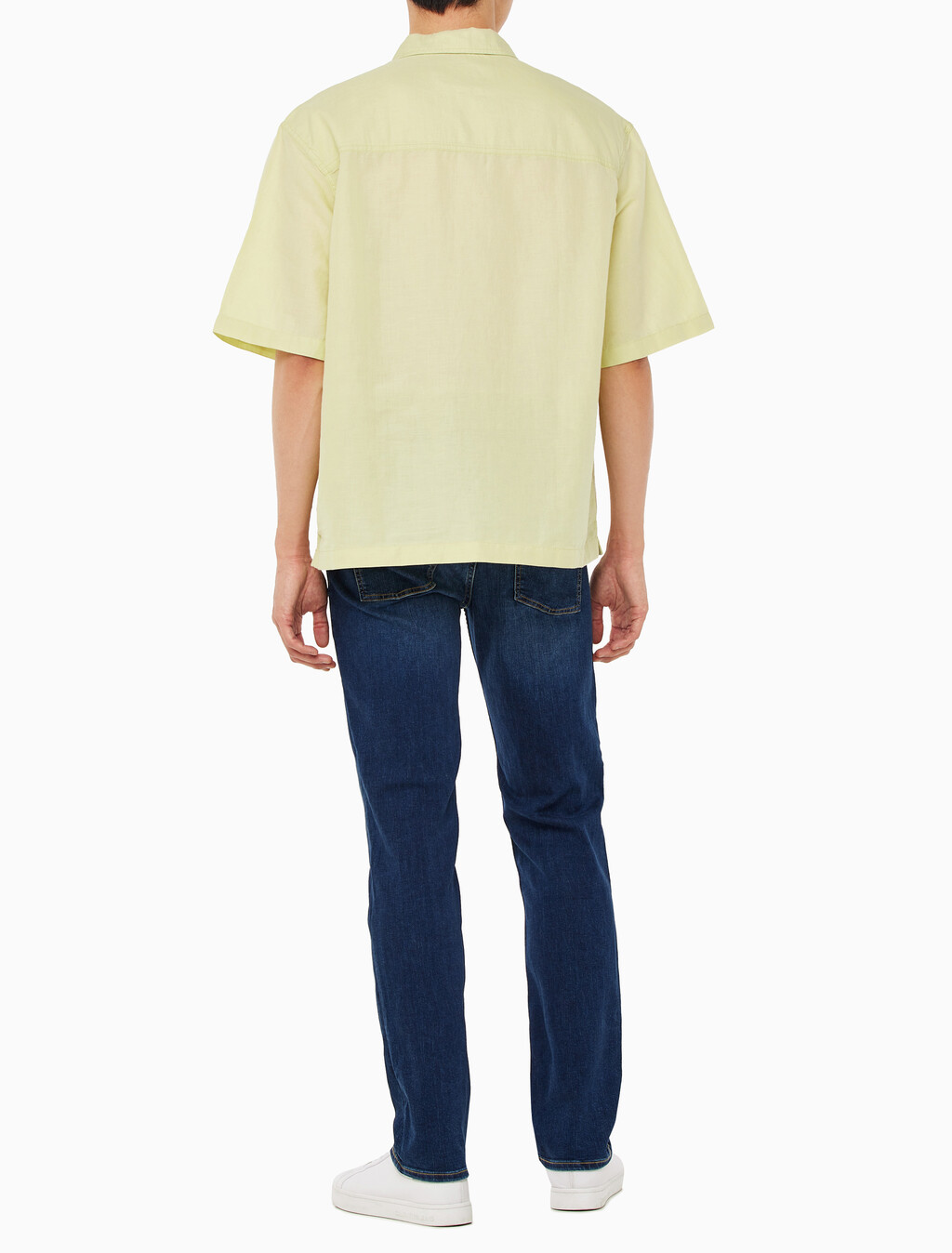 Buy 남성 소프트 린넨 반팔 셔츠 in color GREEN