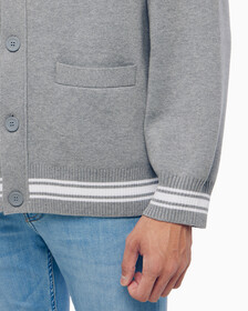 Buy 남성 바시티 가디건 스웨터 in color MID GREY HEATHER
