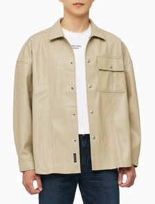 Buy 남성 릴렉스핏 매트 오버 셔츠 in color BEIGE