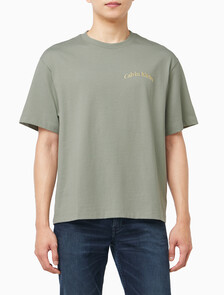 Buy 릴렉스드핏 16S 프론트백 빌딩 티 in color Grey