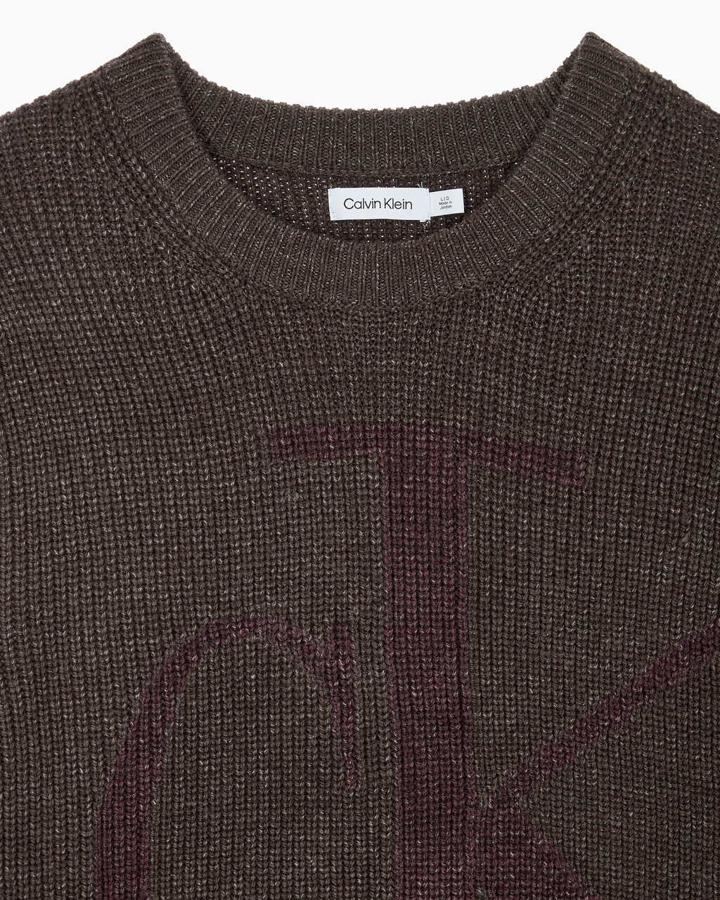 Buy 남성 긴팔 울 블렌드 로고 스웨터 in color DARK GREY