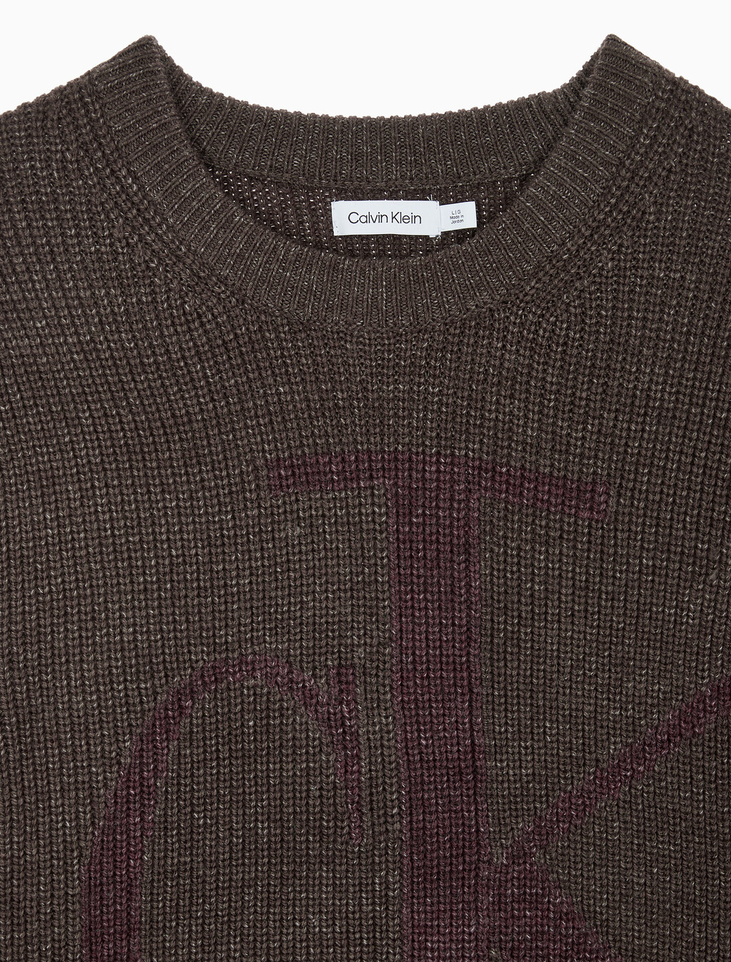 Buy 남성 긴팔 울 블렌드 로고 스웨터 in color DARK GREY