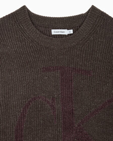 Buy 남성 긴팔 울 블렌드 로고 스웨터 in color DARK GREY