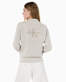 Buy 여성 하프집업 와이드 카라 스웨터 in color WHITE
