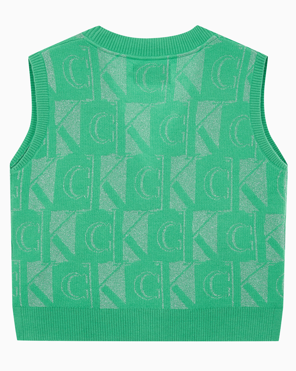 Buy 여성 프리미엄 라인 메탈릭 올오버프린트 베스트 in color GREEN