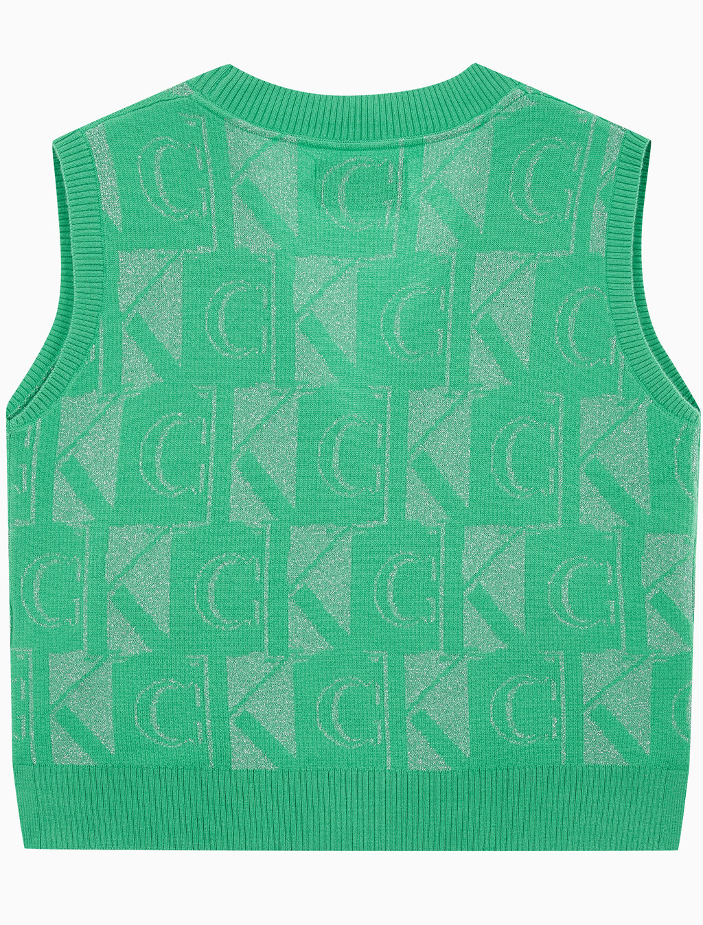 Buy 여성 프리미엄 라인 메탈릭 올오버프린트 베스트 in color GREEN