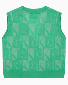 Buy 여성 프리미엄 라인 메탈릭 올오버프린트 베스트 in color GREEN