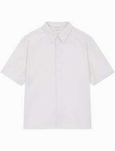 Buy 솔리드 포플린 박시 릴렉스 셔츠 in color Sand White