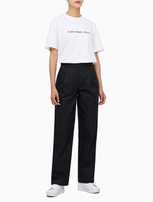 Buy 여성 폴드 반드 치노 팬츠 in color CK BLACK