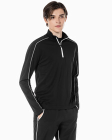Buy 남성 레귤러핏 1/4 ZIP 롱슬리브 탑 in color BLACK