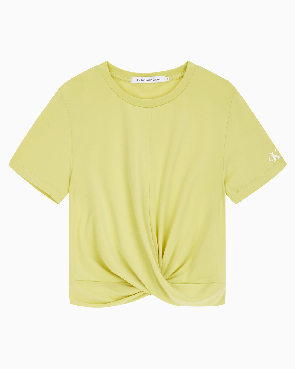 Buy 여성 트위스트 크롭 반팔티 in color YELLOW SAND