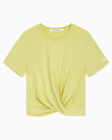 Buy 여성 트위스트 크롭 반팔티 in color YELLOW SAND