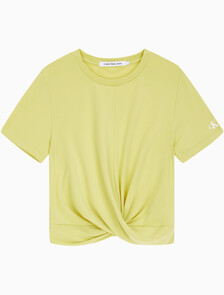 Buy 여성 트위스트 크롭 반팔티 in color YELLOW SAND