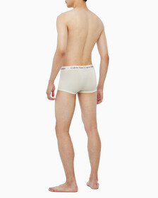 Buy 남성 스텐실로고 코튼스트레치 로우라이즈 트렁크 3PK in color BONE WHITE, NIGHTSHADE, COFFEE LIQUEUR