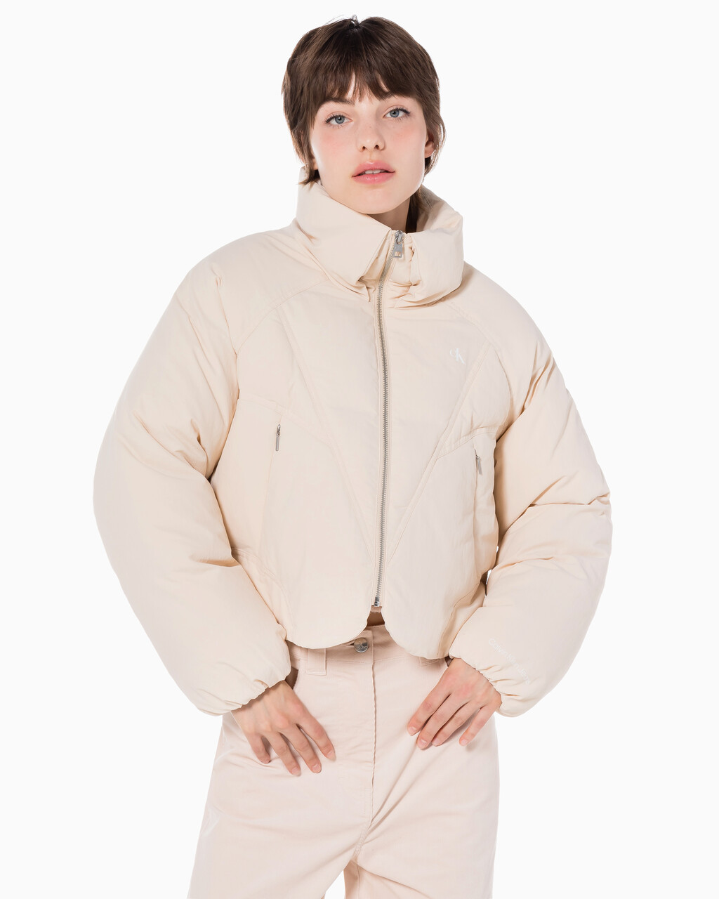 Buy 여성 패커블 울트라 라이트 다운 in color PINK BEIGE