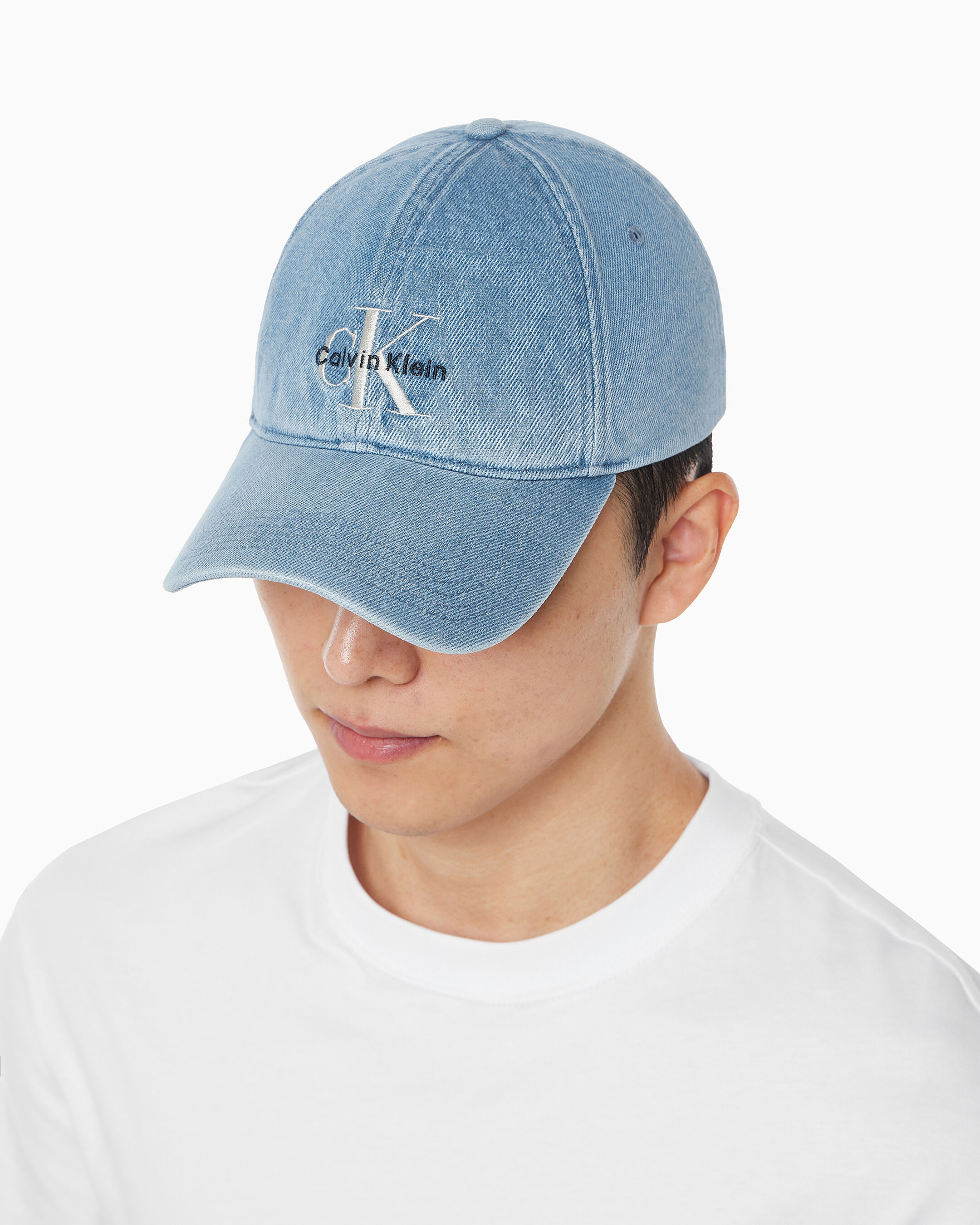 キャップ   Unisex CKJ Monogram Denim Baseball Cap 4G5007G Calvin Klein Unisex CKJ Monogram Denim Baseball Cap 4G5007G