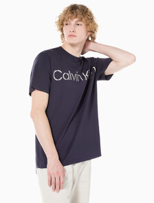 Buy 남성 소프트 페이디드 로고 크루넥 반팔 티셔츠 in color NIGHT SHADE/BONE WHITE LOGO