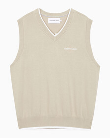 Buy 남성 엠보스드 스웨터 베스트 in color BEIGE