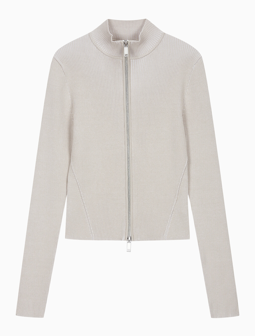Buy 여성 L/S 풀 집업 스웨터 in color White
