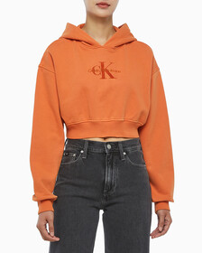 Buy 여성 미네랄 다이 모노로고 후디 in color ORANGE