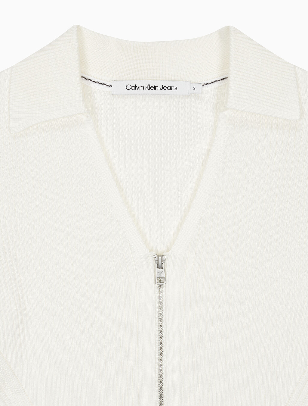 Buy 여성 반팔 집 폴로 스웨터 in color WHITE