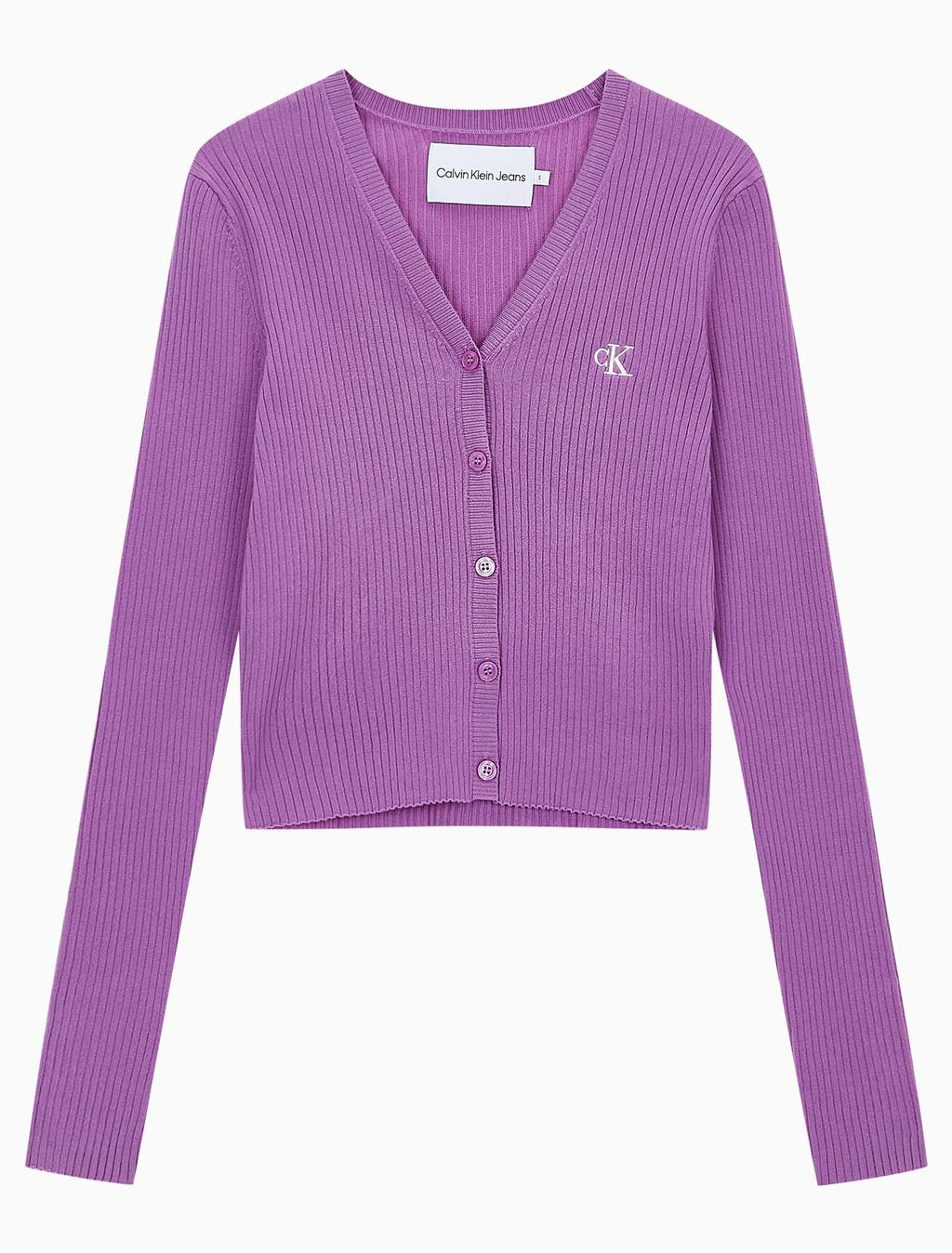Buy 여성 슬림 브이넥 가디건 in color IRIS ORCHID