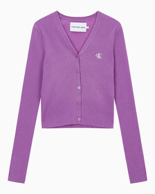 Buy 여성 슬림 브이넥 가디건 in color IRIS ORCHID